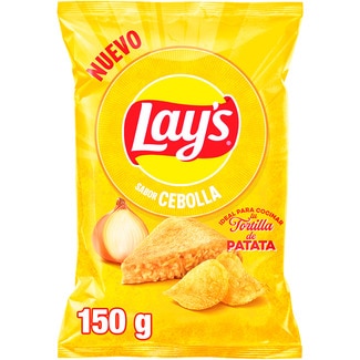 LAY'S Kartoffelchips mit Zwiebelgeschmack, ideal zum Zubereiten Ihrer Kartoffel-Tortilla Tasche 150 g