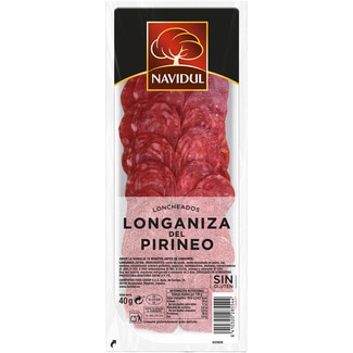 NAVIDUL Gluten-free sliced longaniza sausage from the Pyrenees container 40 g