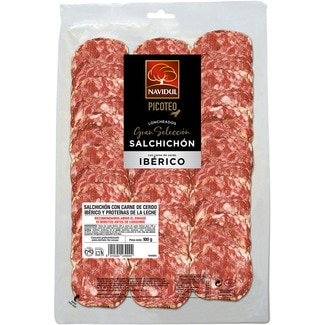 NAVIDUL Grand selection sliced Iberian salchichon sausage gluten-free container 100 g