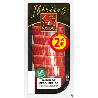 NAVIDUL Schinken vom iberischen Schwein 50% iberische Rasse in Scheiben glutenfrei laktosefrei Behälter 40 g