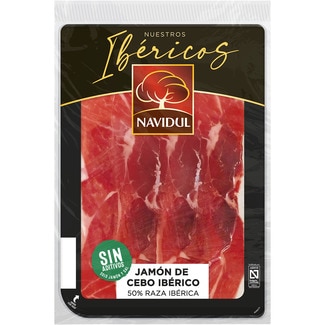NAVIDUL Sliced grain-fed 50% Iberian breed ham, gluten-free container 104 g