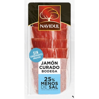 NAVIDUL cured ham slices with 25% less salt gluten-free lactose-free container 45 g