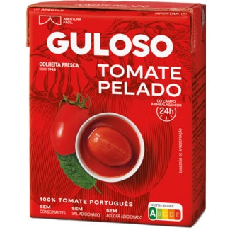 Guloso Tomate Pelado Colheita Fresca embalagem 390 g