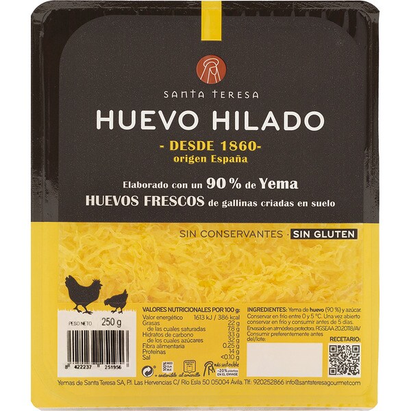 huevo hilado sin gluten container 250 g