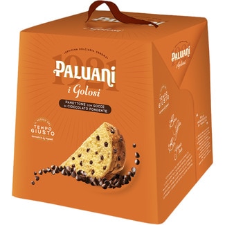PALUANI panettone soffice con gotas de chocolate estuche 750 g