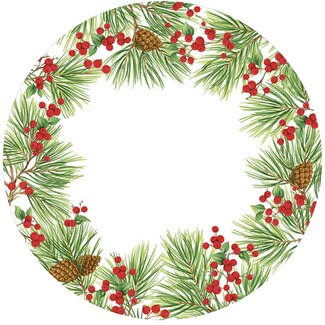 CASPARI Christmas Holly dinner plate 27 cm packet 12 units