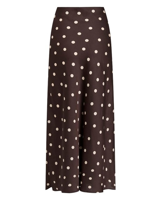 Falda midi fluida satinada