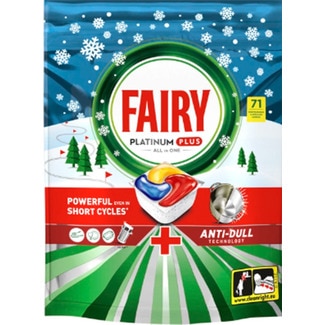 Fairy Detergente Máquina Loiça Pastilhas Platinum Plus Tudo em 1 Limão embalagem 71 doses