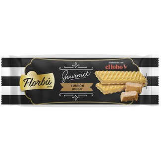 FLORBU Gourmet galletas de barquillo rellenas de turrón paquete 110 g