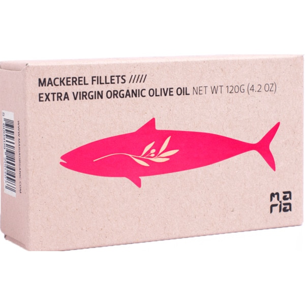 Filetes de Cavala em Azeite Virgem Extra Biológico embalagem 120 g