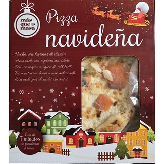 MAS QUE MASA Pizza del mes Navidad con masa madre y aceite de oliva virgen extra en horno de piedra envase 600 g Edición Limitada y Exclusiva