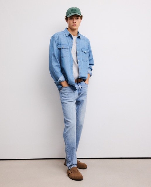 Green Coast - Camisa denim hombre.