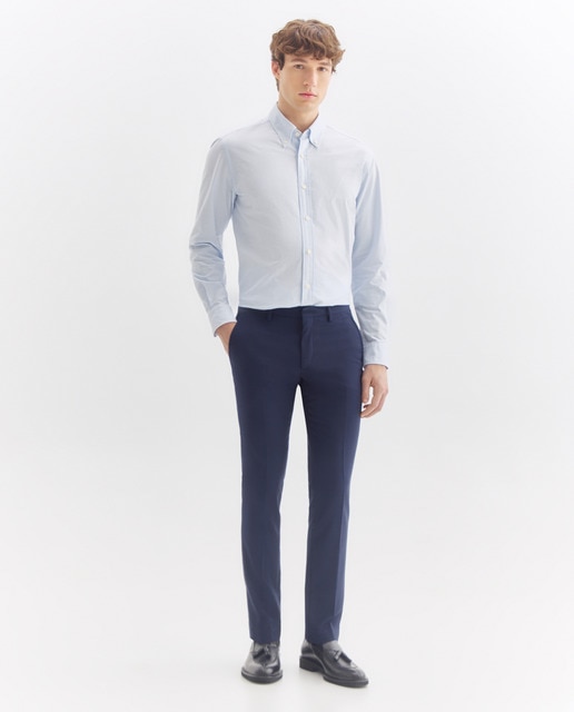 Roy Robson - Pantalón de hombre Roy Robson slim de vestir azul.