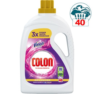COLON Flüssigwaschmittel Vanish 3fache Fleckenentfernerkraft Advanced Flasche 40 Dosis weiße und bunte Wäsche