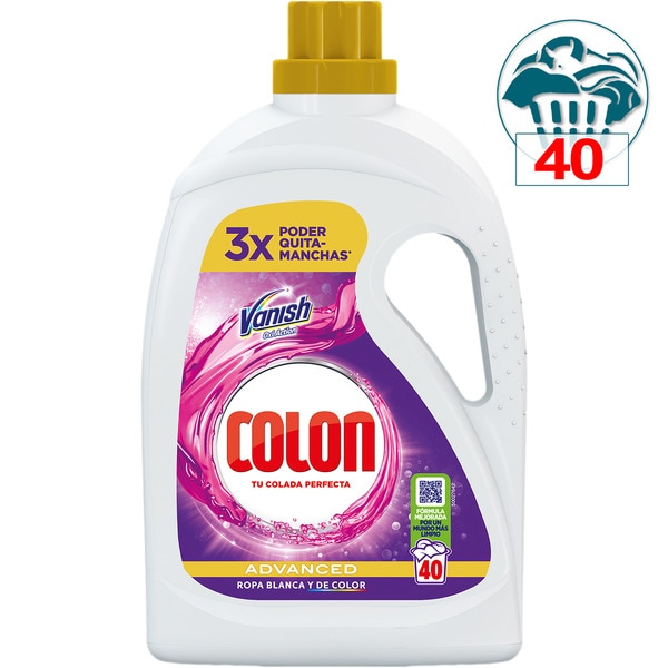 Vanish Advanced 3x power stain remover liquid detergent bottle 40 dose white and coloured clothing