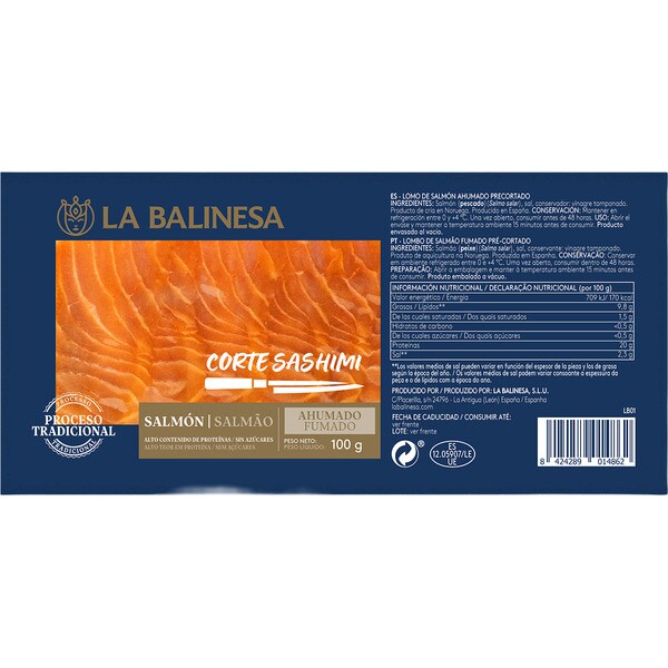 Räucherlachs Schottische Tradition Sashimi-Schnitt Behälter 100 g