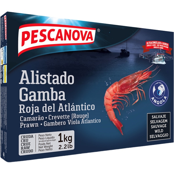 raw red-striped Atlantic prawns 33-44 prawns case 1 kg
