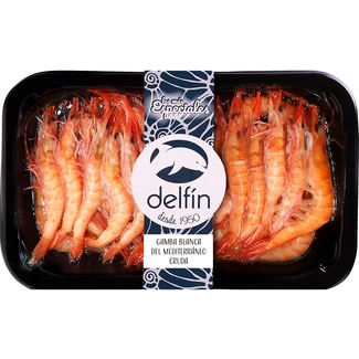 DELFIN raw Mediterranean white prawns tray 250 g