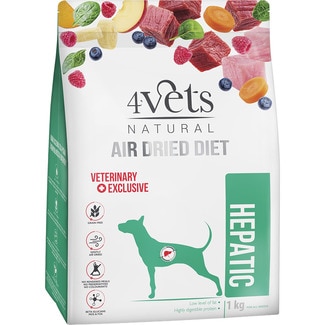 4VETS pienso para perros adultos Hepatic Dietas veterinarias Natural ternera y pavo envase 1 kg