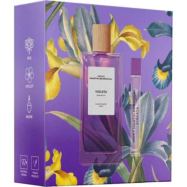 estuche Violeta con eau de toilette femenina flask 150 ml + vaporizador 20 ml