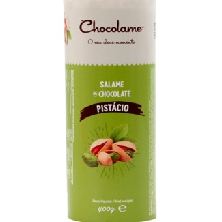 Chocolame Salame de Chocolate e Pistacho embalagem 400 g