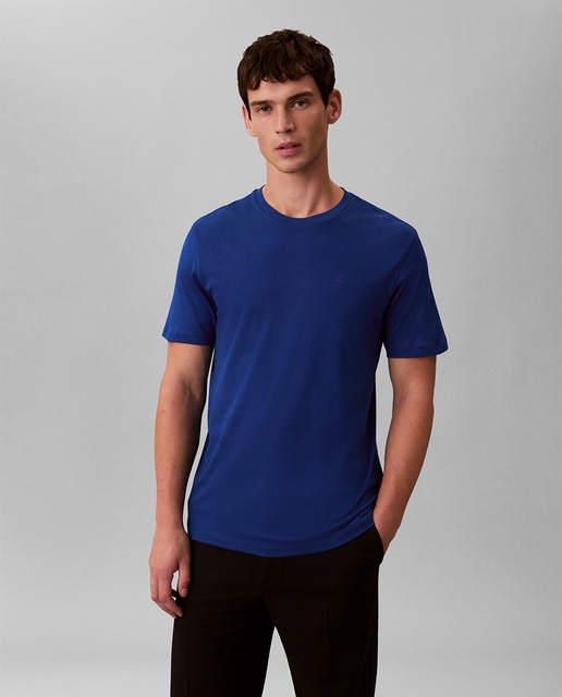 Calvin Klein - Camiseta Hombre supima logo bordado.