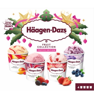 Haagen-Dazs Gelados Mini Copos Fruit Collection Pack 4 embalagem 380 ml