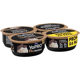 DANONE YOPRO Proteine Stracciatella-Geschmack 0% Zuckerzusatz 0% Fett 4er-Pack Einheiten 120 g + Magnesium + Vitamin B9
