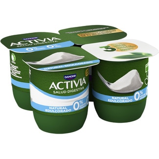 DANONE ACTIVIA Zero bífidus natural desnatado 0% m.g. edulcorado pack 4 unidades 120 g
