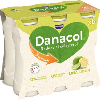 DANONE DANACOL lemon-lime flavour with 0% added sugar gluten-free 6-pack units 100 g