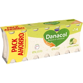 DANONE DANACOL sabor lima y limón 0% azúcares añadidos sin gluten pack 14 units 100 g