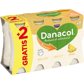 DANONE DANACOL Pineapple flavour 0% added sugar, gluten-free 6-pack units 100 g + 2 free