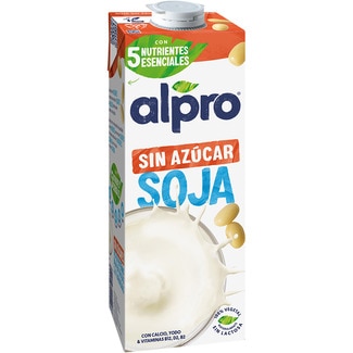 ALPRO bebida de soja sin azúcar 100% vegetal rica en proteínas brik 1 l