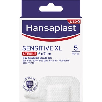 HANSAPLAST gasa antiadherente para heridas Sensitive XL altamente absorbente Box 5 Einheiten estéril 6x7 cm
