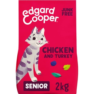 EDGARD&COOPER grain-free food for senior cats chicken and turkey container 2 kg