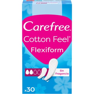 CAREFREE protege slips Cotton Feel Flexiform regular-tanga caja 30 unidades