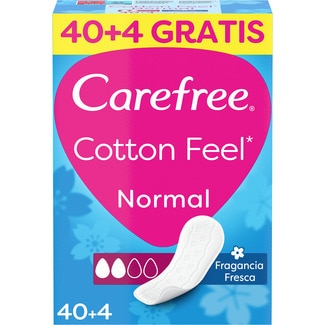 CAREFREE protege slips Cotton Fresh Normal fragancia fresca caja 40 unidades