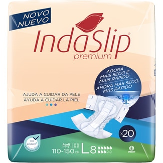 INDASLIP Premium pañal para adulto unisex talla L 110-150 cm bolsa 20 unidades