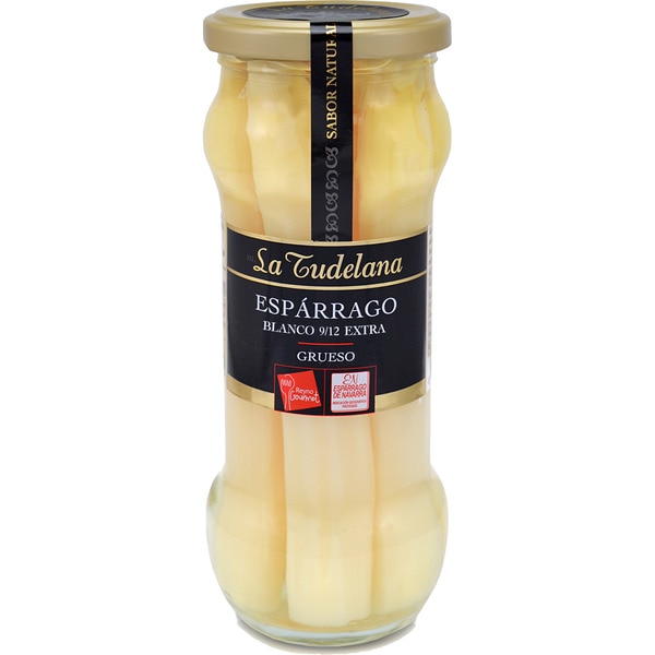Weißer dicker Spargel extra, g.g.A. Navarra sehr dick 9-12 Stück Flacon 205 g netto Abtropfgewicht