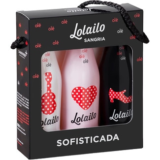 LOLAILO sangría estuche de regalo Sofisticada con 2 botellas 75 cl de sangría Rose + 1 botella sangría Red (envases de vidrio)