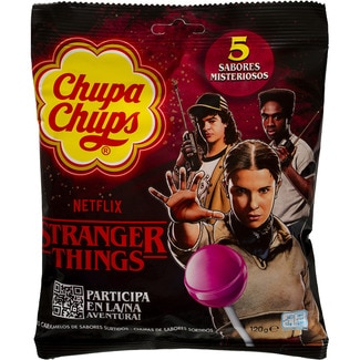 CHUPA CHUPS Stranger Things Netflix Bonbons am Stiel 5 geheimnisvolle Geschmacksrichtungen Tasche 120 g