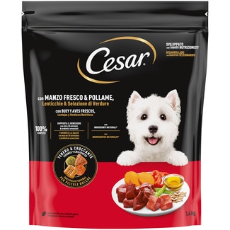 CESAR pienso para perros adultos ternera, ave y verduras envase 1,4 kg