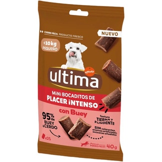 ULTIMA Snack für ausgewachsene Mini-Hunde intensiver Genuss Ochsengeschmack Tasche 40 g