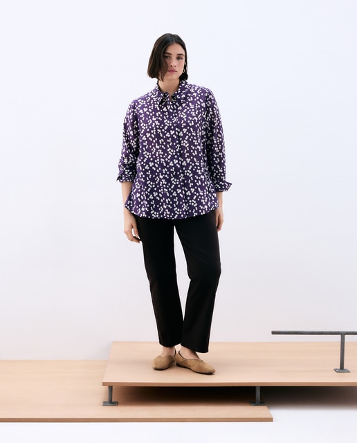 Couchel - Camisa de mujer manga larga print lunares.