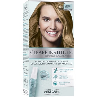 CLEARE INSTITUTE coloración permanente Colour Clinuance cabellos delicados color Rubio Oscuro Dorado 6.3 caja 1 unidad