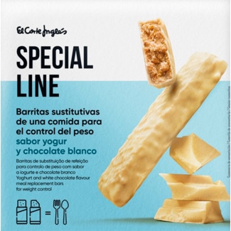 Special Line El Corte Inglés Barras de Iogurte e Chocolate Branco Pack 6 unidades embalagem 180 g