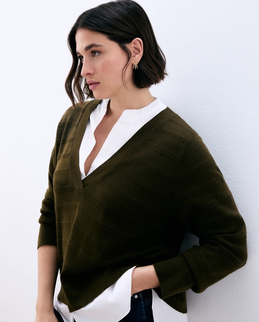 Couchel - Jersey de manga larga liso de mujer.