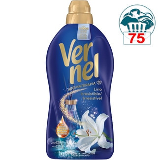 VERNEL Aromaterapia suavizante concentrado Lirio Irresistible con aceites esenciales botella 75 dosis