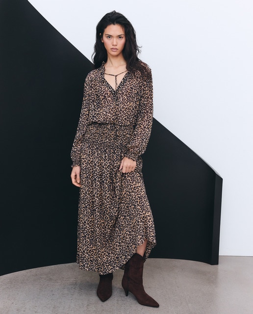 Tintoretto - Vestido animal print largo.
