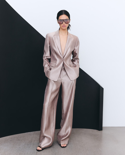 Tintoretto - Pantalón traje de mujer laminado.